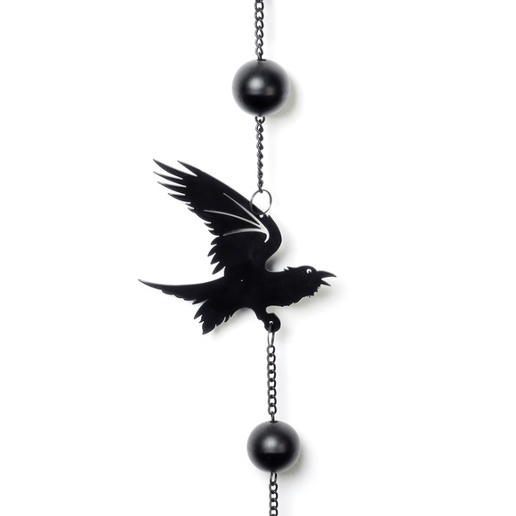 Goth Raven Hanging Decor Wind Chime Indoor/Outdoor Gift NWT - Picture 2 of 3